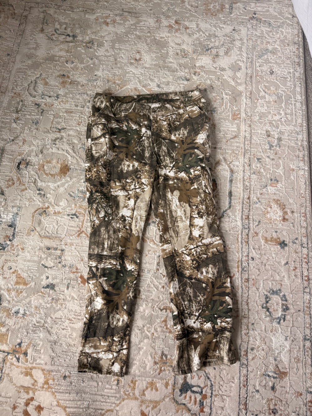 Amazon Women's Straight Leg Camo Cargo Pants - Brown Green White